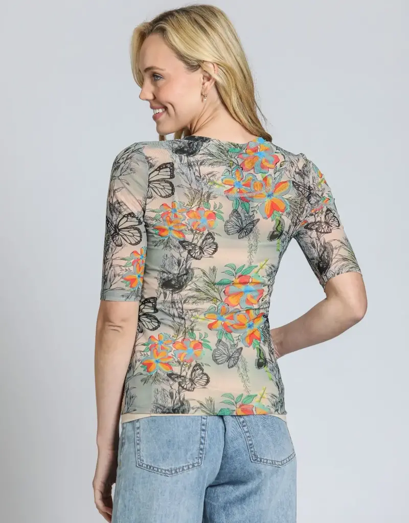 APNY Mesh Print Top