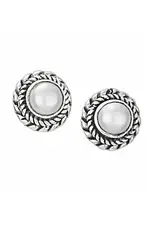 Tiger Mountain Plaited Pearl Sterling Silver Stud Earrings
