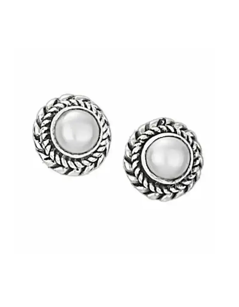Tiger Mountain Plaited Pearl Sterling Silver Stud Earrings