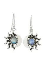Tiger Mountain Misty Dawn Sterling Silver Moonstone Sun/Moon Earrings
