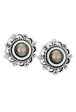 Tiger Mountain Dark and Stormy Sterling Silver and Dark Pearl Earrings