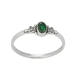Tiger Mountain Emerald and Sterling Silver Band Ring