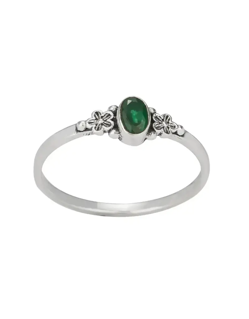 Tiger Mountain Emerald and Sterling Silver Band Ring