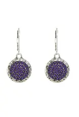Baked Beads Opaque Pave Round Earrings