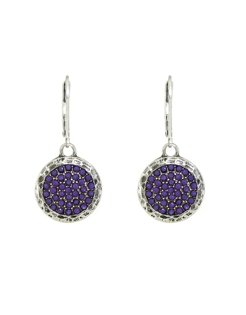 Baked Beads Opaque Pave Round Earrings