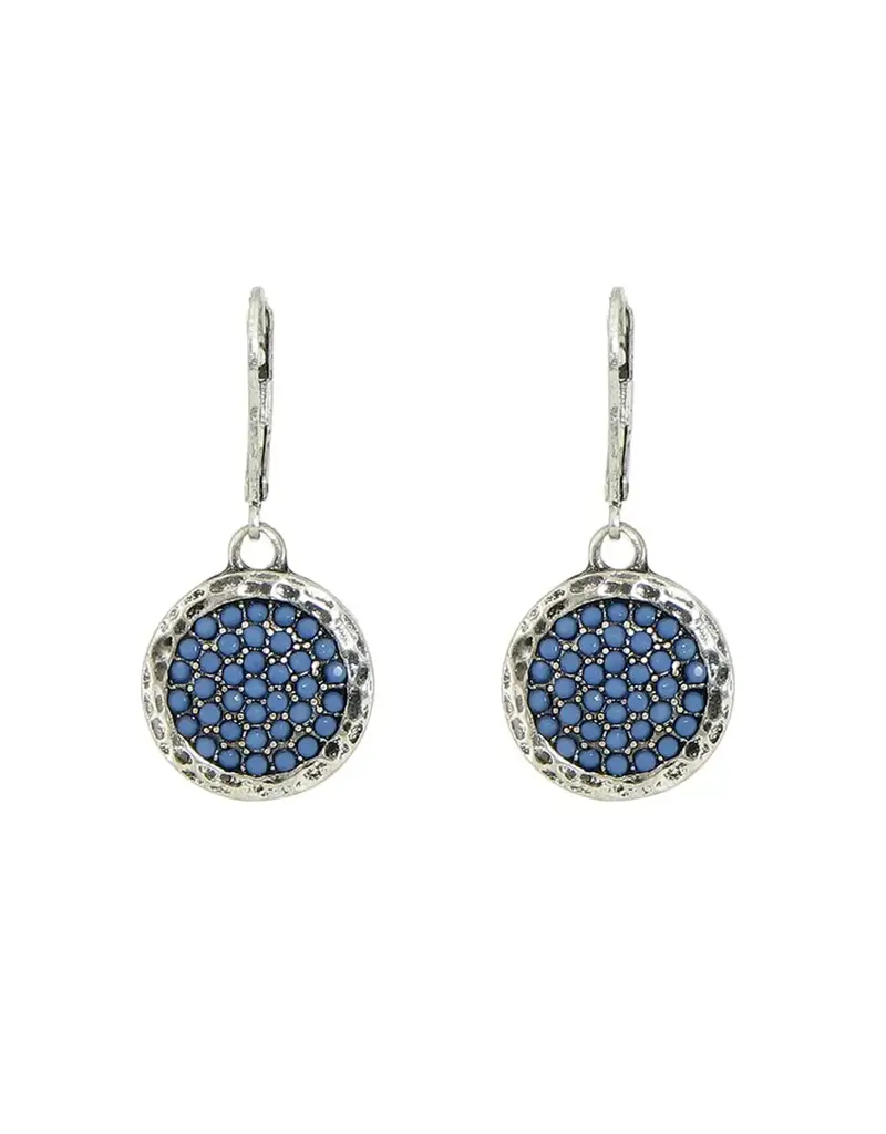 Baked Beads Opaque Pave Round Earrings