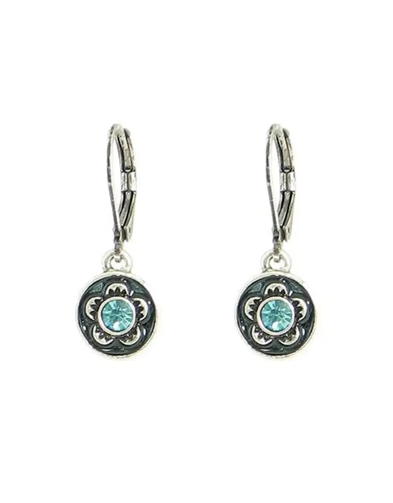 Baked Beads Crystal Enamel Flower Earrings