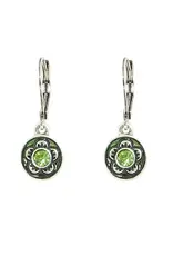 Baked Beads Crystal Enamel Flower Earrings