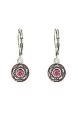 Baked Beads Crystal Enamel Flower Earrings