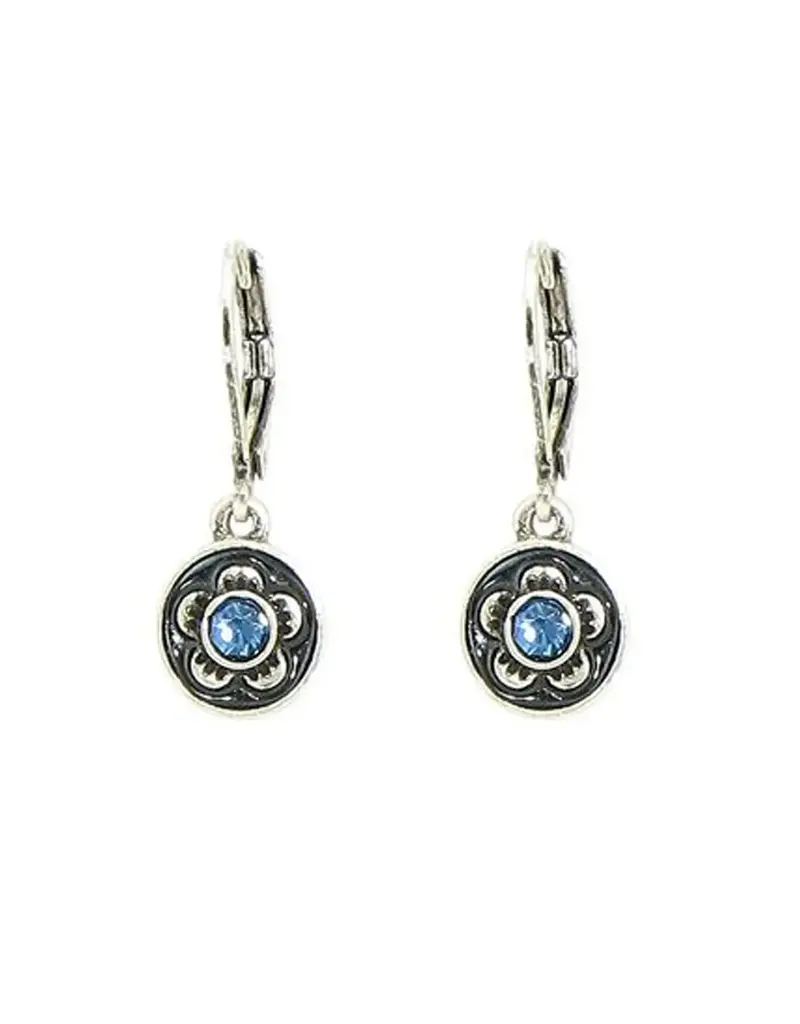 Baked Beads Crystal Enamel Flower Earrings