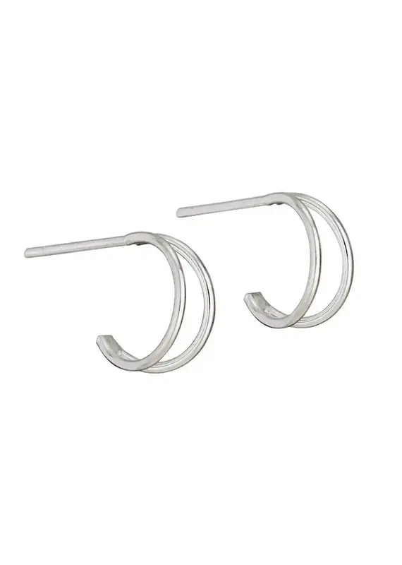Tiger Mountain Small Double Hoop Post Earrings