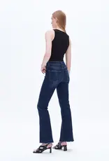 BAYEAS High Rise Flare Leg Denim Jeans With Raw Hem