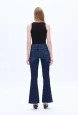 BAYEAS High Rise Flare Leg Denim Jeans With Raw Hem