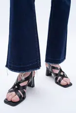 BAYEAS High Rise Flare Leg Denim Jeans With Raw Hem