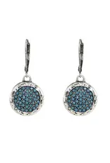 Baked Beads Opaque Pave Round Earrings