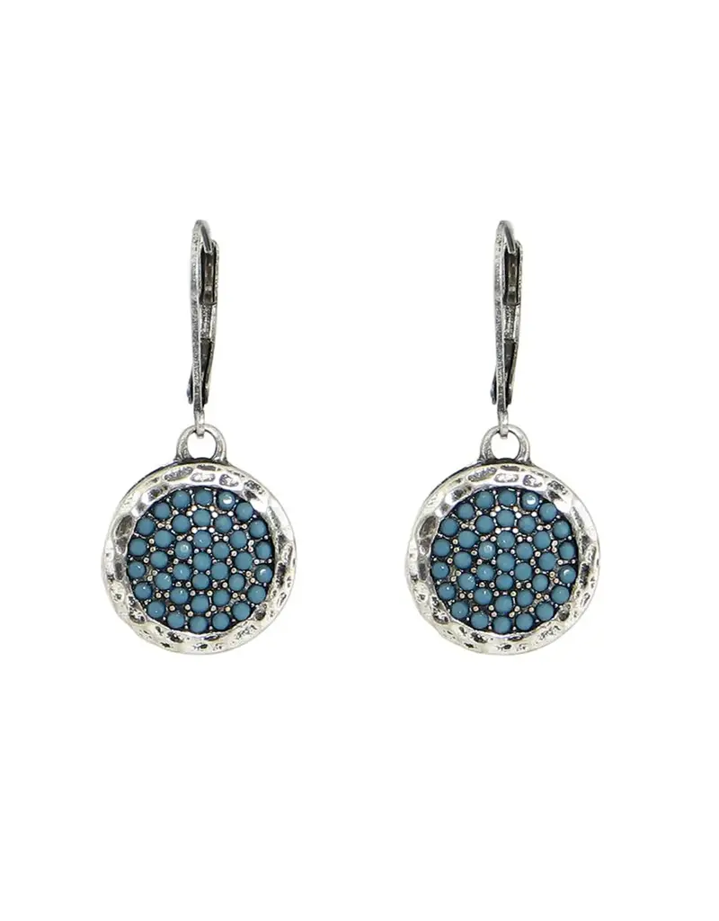 Baked Beads Opaque Pave Round Earrings
