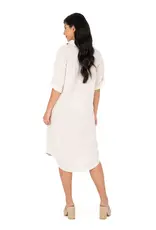 M Made In Italy Roll Sleeve Button Down Dress