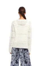 Karen Kane Boatneck Crochet Sweater