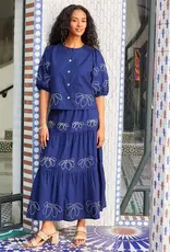 Karen Kane Embroidered Puff Sleeve Top