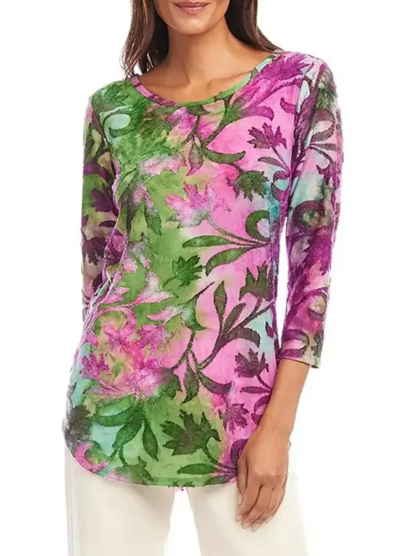 Karen Kane Burnout Shirttail Top