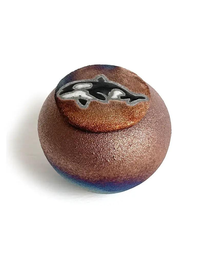 Raku Pottery Works Mini Silhouette Dreamcatcher Jar