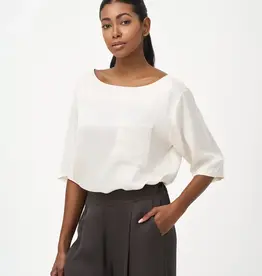 M Made In Italy Elbow Sleeve Pocket Top