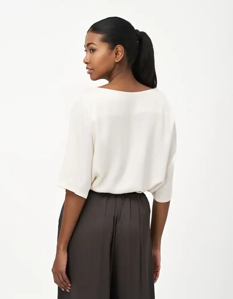 M Made In Italy Elbow Sleeve Pocket Top