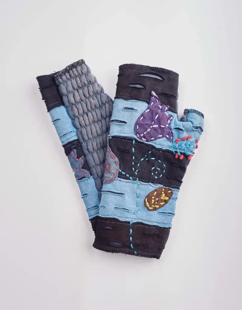 Windhorse Tulip Embroidered Cotton Handwarmers