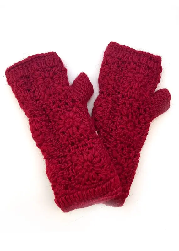 Windhorse Floral Crochet Handwarmer