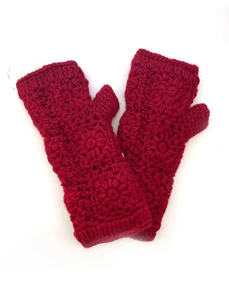 Windhorse Floral Crochet Handwarmer