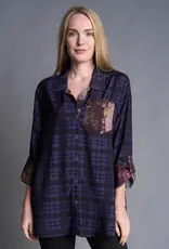 Shana Apparel Plaid Boyfriend Top