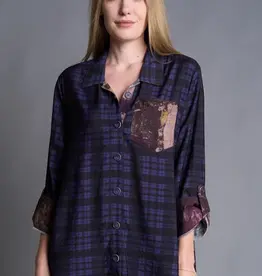 Shana Apparel Plaid Boyfriend Top