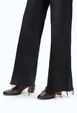 BAYEAS High Rise Wide Leg Denim Jeans With Frayed Hem