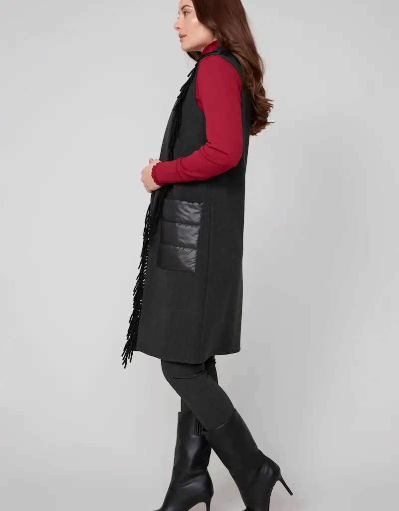 Renuar Brush Knit Fringe Vest