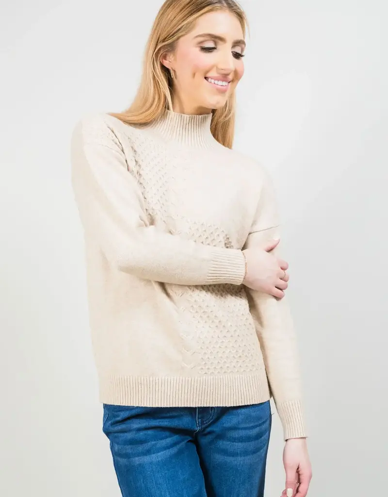 Lisette L Marielle Novelty Stitch Mockneck Sweater