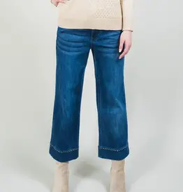Lisette L Amelia Denim 26 Inch Wide Crop Pick Stitch Hem Jeans