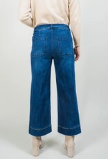 Lisette L Amelia Denim 26 Inch Wide Crop Pick Stitch Hem Jeans
