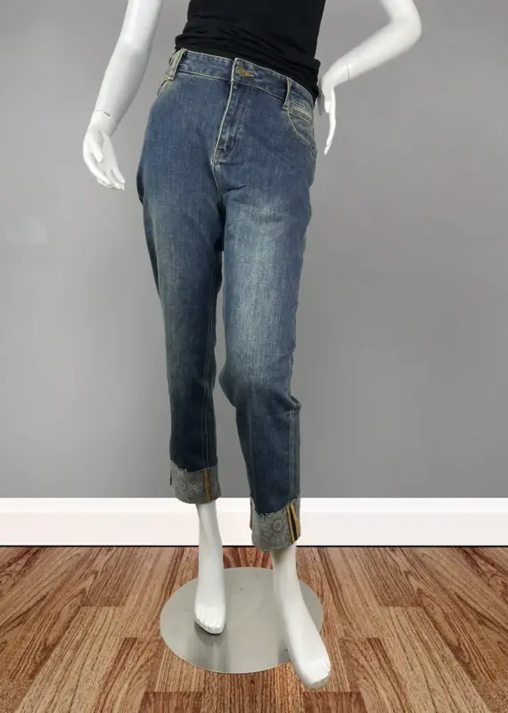 Lisette L Boho Pattern Cuff Jeans
