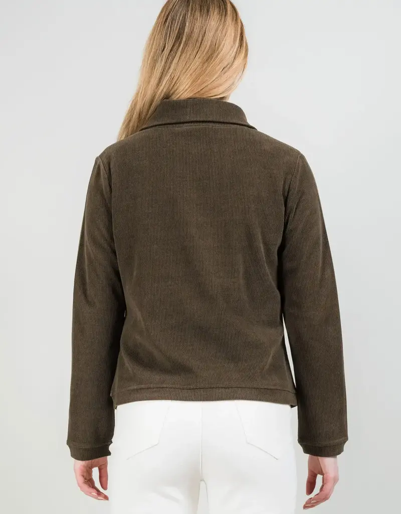 Lisette L Asymmetrical Zip Jacket with Snap Detail