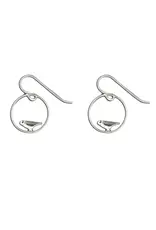 Mark Steel Bird Perched Earrings