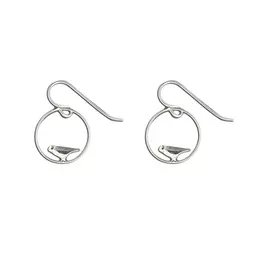Mark Steel Bird Perched Earrings