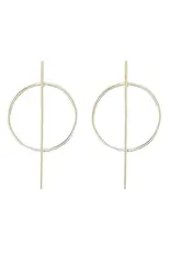 Mark Steel Thin Post and Circle Stud Earrings