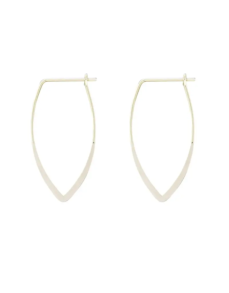 Mark Steel 18 Gauge Flat Teardrop Hoop Earrings