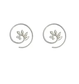 Mark Steel Koru Vine Spiral Earrings