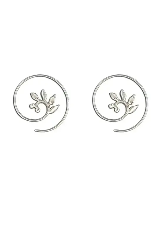 Mark Steel Koru Vine Spiral Earrings