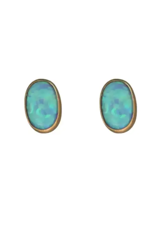 Mark Steel Opal Cab Post Earrings