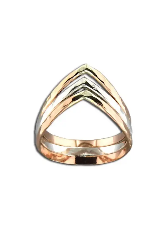 Mark Steel Triple Half Round V Ring