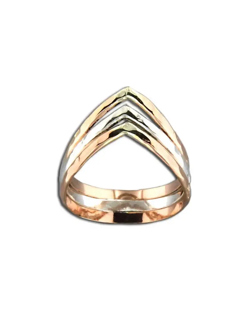 Mark Steel Triple Half Round V Ring