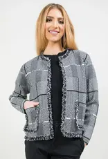 Lisette L Audrey Frayed Collarless Suit Jacket