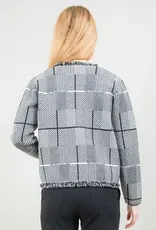 Lisette L Audrey Frayed Collarless Suit Jacket